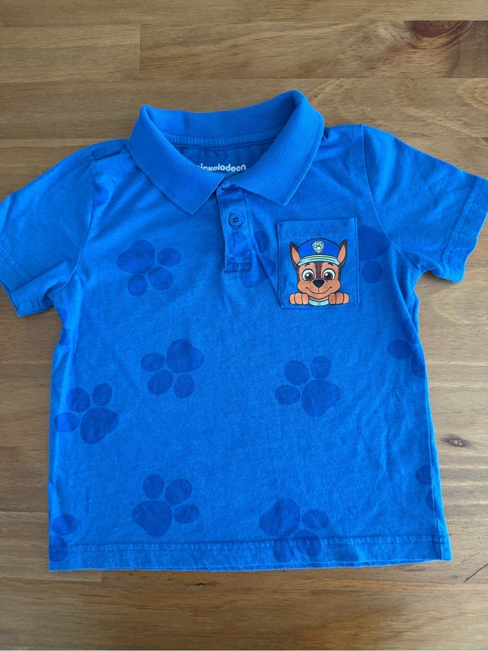 Nickelodeon Blue PAW Patrol Polo with Chase Pocket Graphic Size 4T